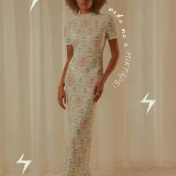 Into The City Mesh Maxi Dress - Pastel Mixtape