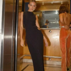 Private Party Maxi Dress - Noir Black -Outfityo Sales Midnight soiree ECOM CROPS 264 scaled