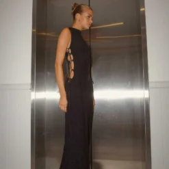 Private Party Maxi Dress - Noir Black -Outfityo Sales Midnight soiree ECOM CROPS 268 scaled