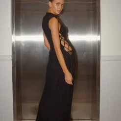 Private Party Maxi Dress - Noir Black -Outfityo Sales Midnight soiree ECOM CROPS 269 scaled