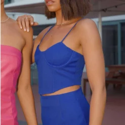Crawford Bustier Top - Cobalt -Outfityo Sales Midnight soiree ECOM CROPS 69 scaled