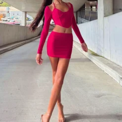 Sienna Mesh Halter Top - Magenta