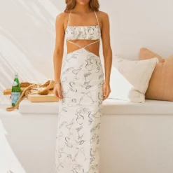 Limonada Linen Maxi Dress - Aperitivo -Outfityo Sales Peppermayo Aperitivo 13LimonadaMaxi