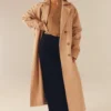 Hide And Chic Longline Trench Coat - Tan