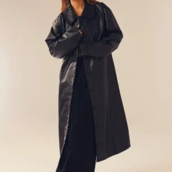 Power Mood PU Trench Coat - Black -Outfityo Sales Peppermayo Elise 22.05.23 11 scaled