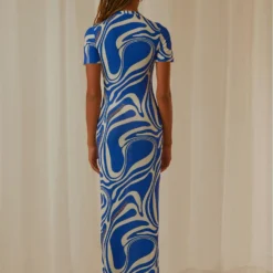 Into The City Mesh Maxi Dress - Cobalt Marble -Outfityo Sales Peppermayo Jenaya 7.2.22 P2 21 scaled