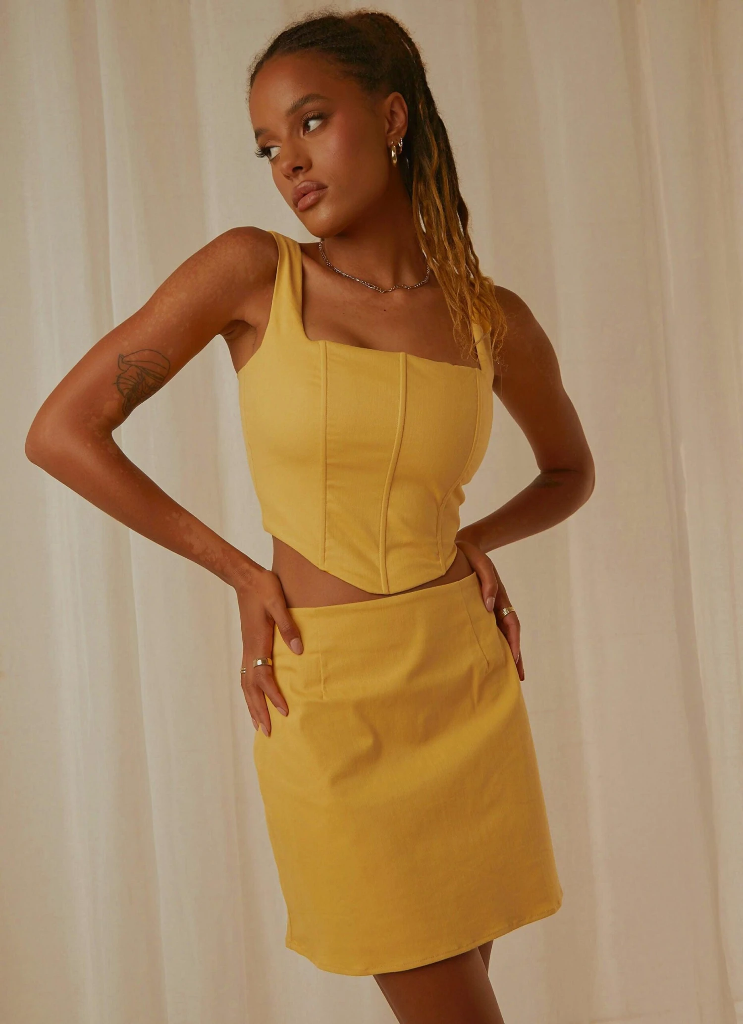 Pastel Skies Bustier Top - Mango 2 Pastel Skies Bustier Top - Mango - Image 2