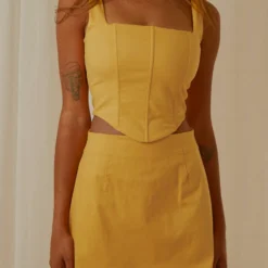 Pastel Skies Bustier Top - Mango