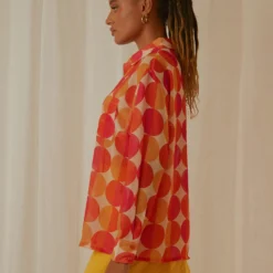 Paradise Found Sheer Shirt - Sunset Geo -Outfityo Sales Peppermayo Jenaya 7.2.22 P2 49 scaled