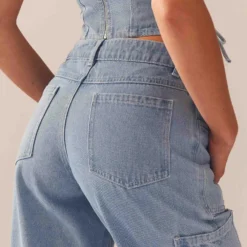 Backstage Pass Denim Lowrise Pants - Subdued Blue -Outfityo Sales Peppermayo Kiana Dec Drop2 64 scaled