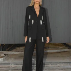 Taking Chances Rhinestone Blazer - Onyx 8 Taking Chances Rhinestone Blazer - Onyx -Outfityo Sales Peppermayo NYE Taking hanges blazer 1 scaled