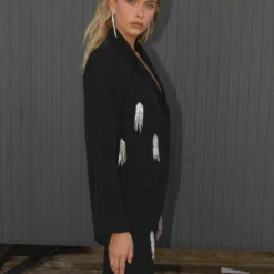 Taking Chances Rhinestone Blazer - Onyx 9 Taking Chances Rhinestone Blazer - Onyx -Outfityo Sales Peppermayo NYE Taking hanges blazer 2 scaled