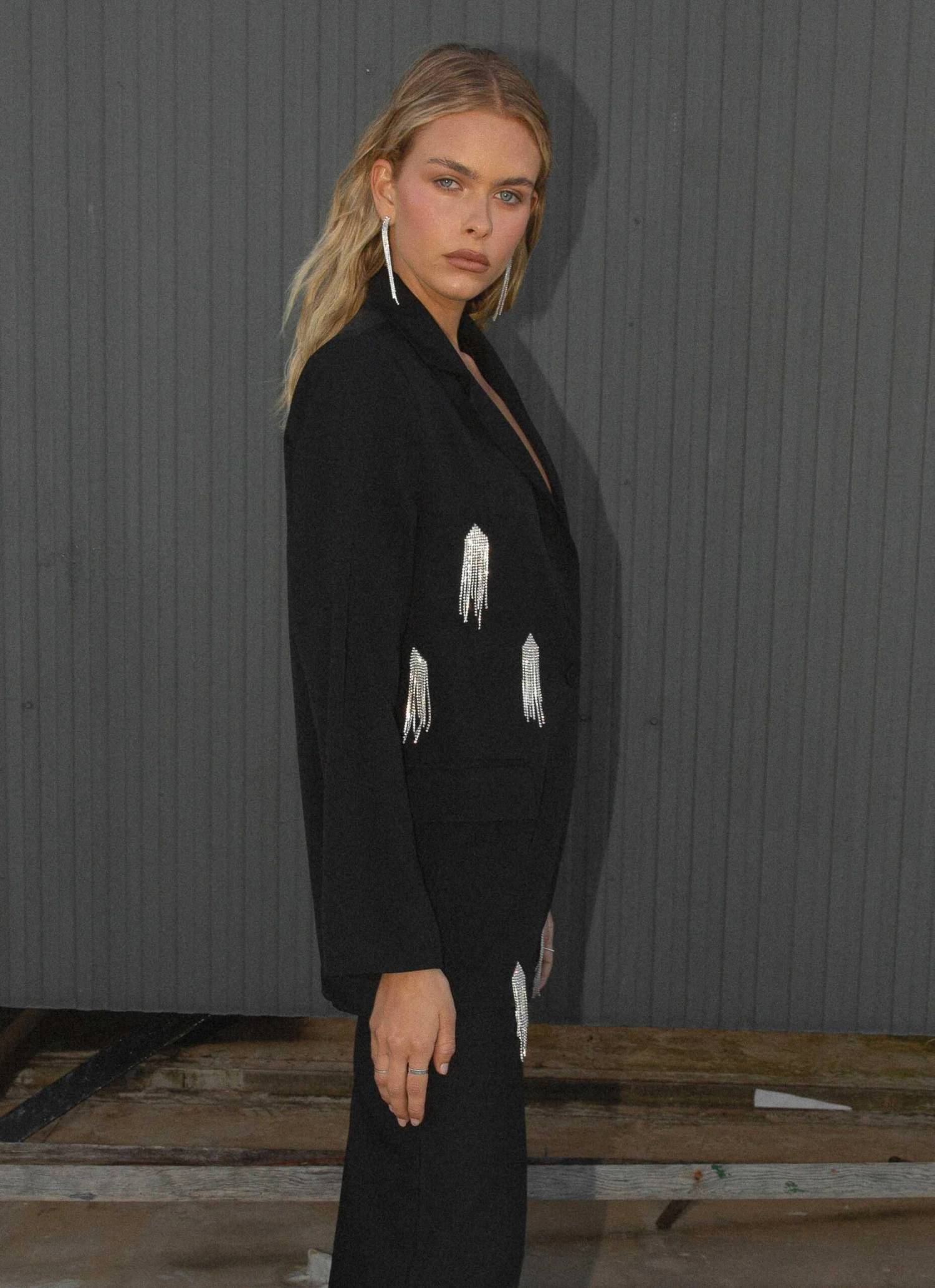 Taking Chances Rhinestone Blazer - Onyx 4 Taking Chances Rhinestone Blazer - Onyx - Image 4