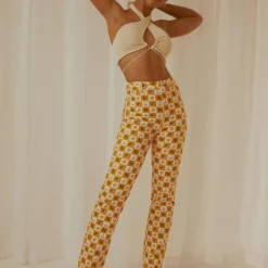 Pina Colada Pants - Fruit Checkers