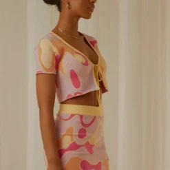 On The Record Knit Tie Top - Psychedelic -Outfityo Sales Peppermayp Wholesale MARCH 188 scaled