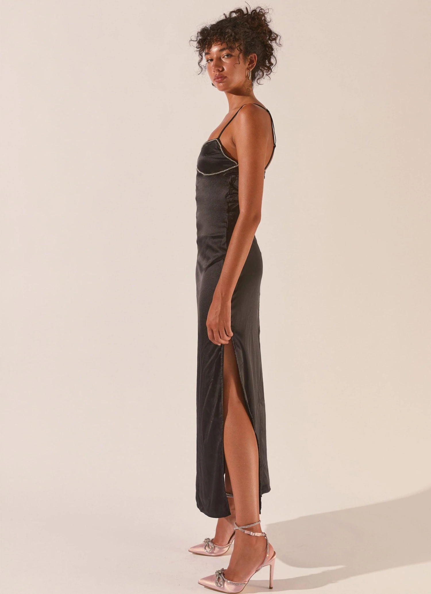Worst Behaviour Diamante Maxi Dress - Onyx 4 Worst Behaviour Diamante Maxi Dress - Onyx - Image 4