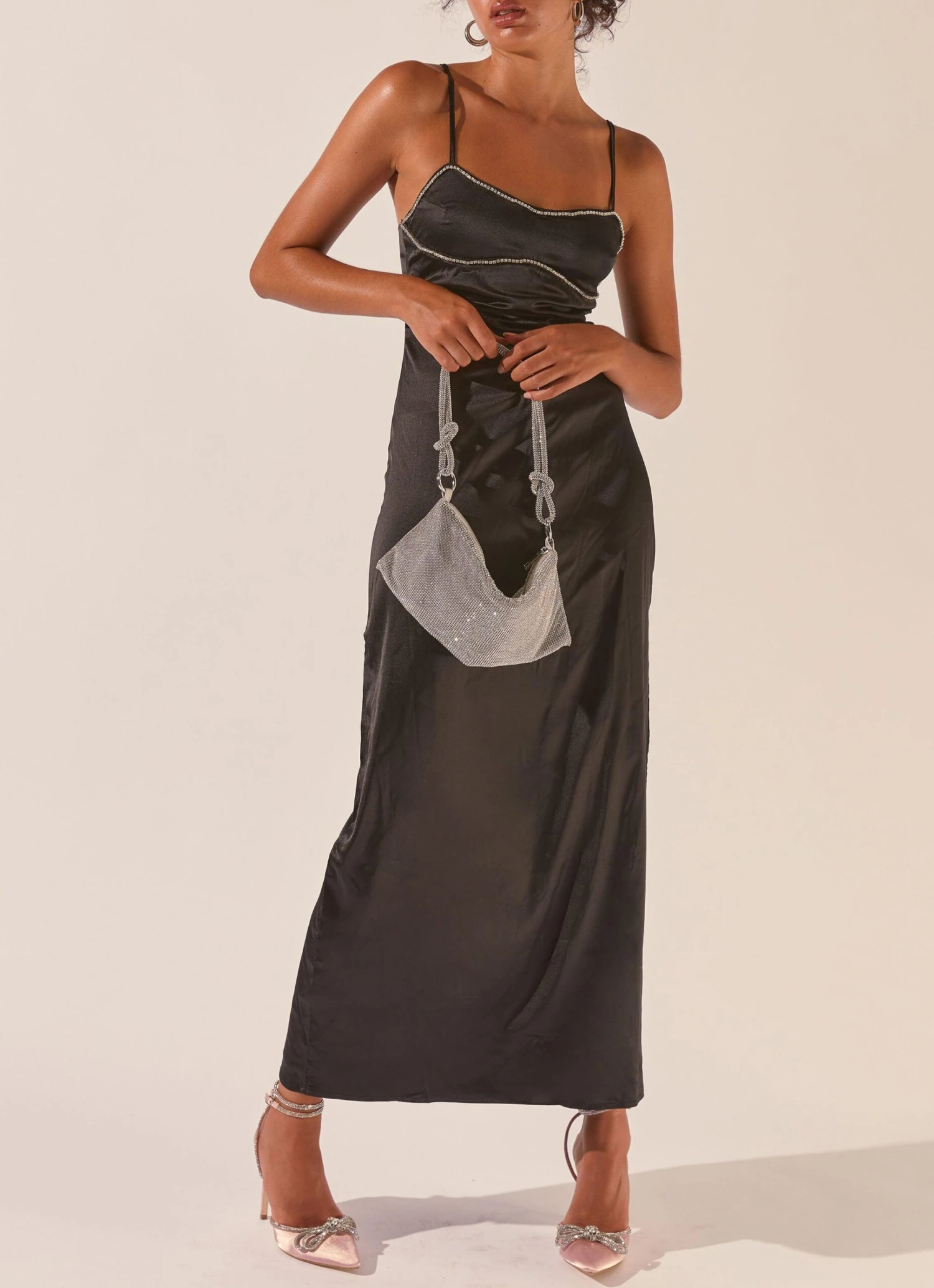 Worst Behaviour Diamante Maxi Dress - Onyx 6 Worst Behaviour Diamante Maxi Dress - Onyx - Image 6