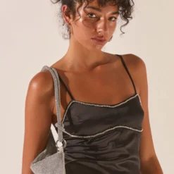 Worst Behaviour Diamante Maxi Dress - Onyx