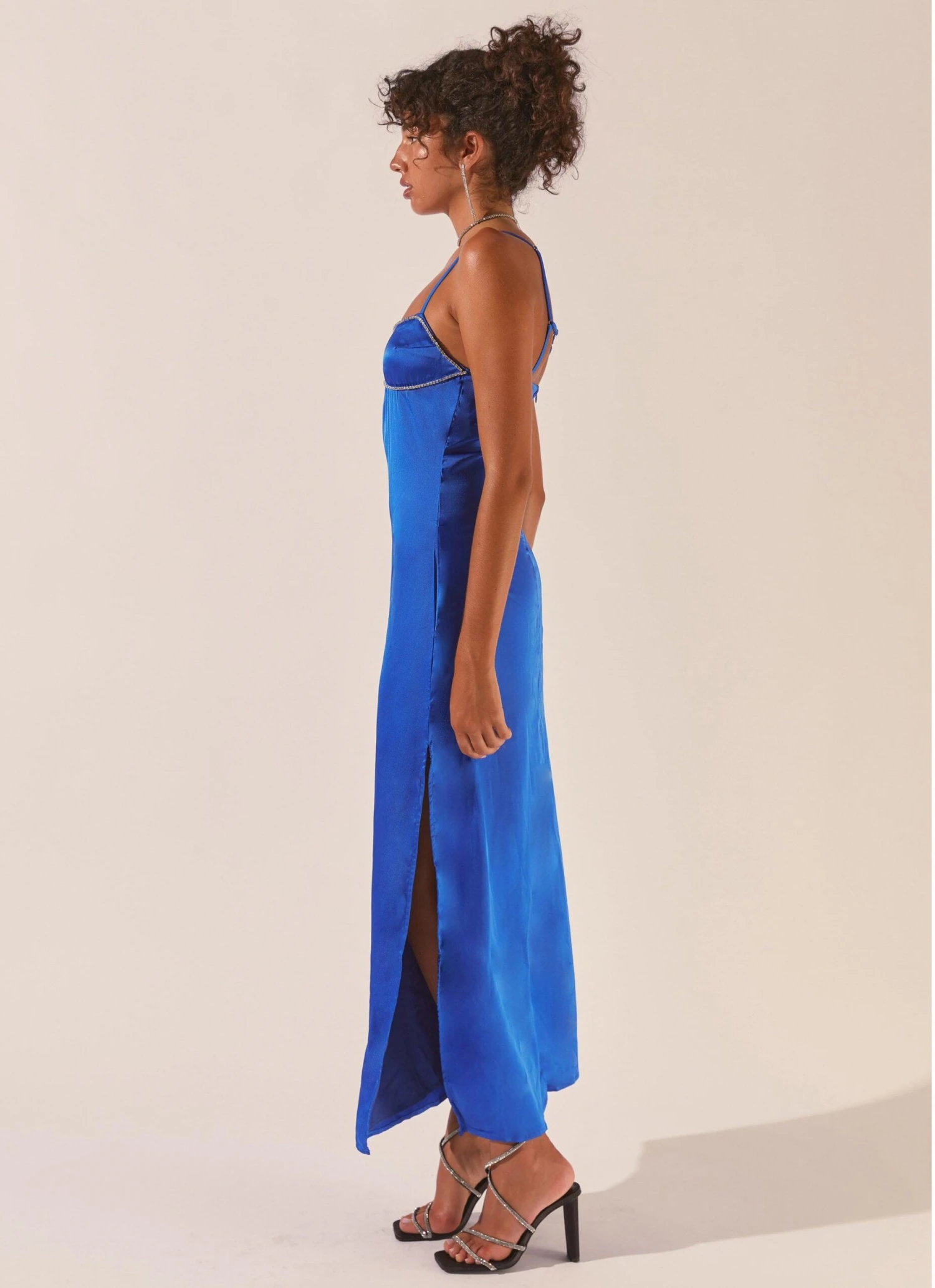 Worst Behaviour Diamante Maxi Dress - Cobalt Blue 4 Worst Behaviour Diamante Maxi Dress - Cobalt Blue - Image 4