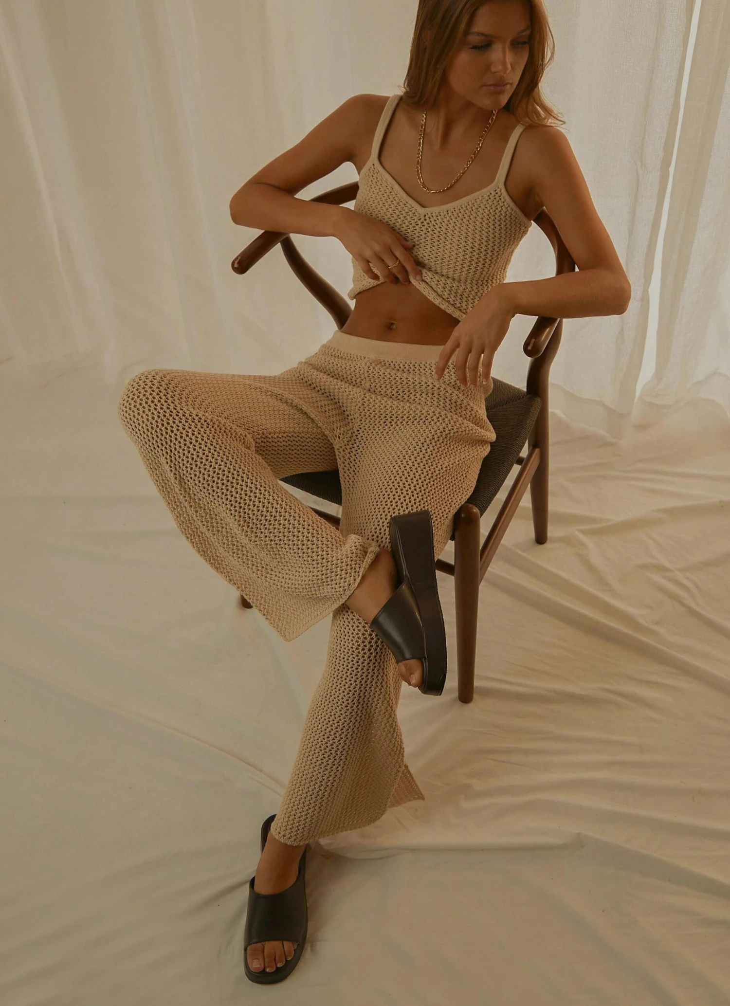 Monaco Knit Pant - Bone 1 Monaco Knit Pant - Bone