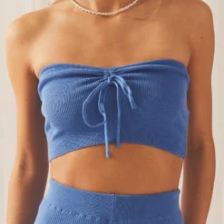 Into The Deep Knit Crop - Sky Blue -Outfityo Sales a2b53fbd2d8d4909b3c2a98447da7d78