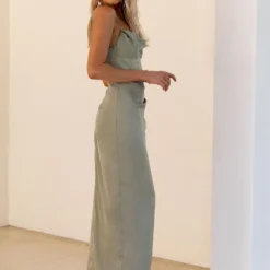 Takes Two Satin Maxi Dress - Olive 8 Takes Two Satin Maxi Dress - Olive -Outfityo Sales a30e5c21b9ab4101a5fd66379329d7a3 scaled