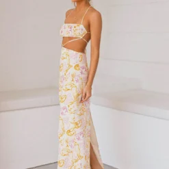 Limonada Linen Maxi Dress - Oceanus -Outfityo Sales a921bb2503b74c448b14ae7a092aea1a