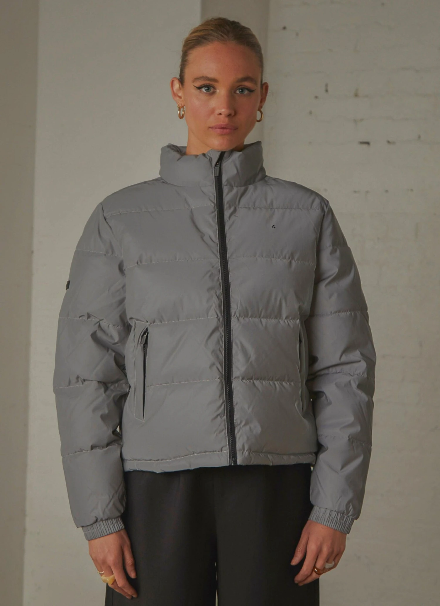 Womens Track Puffer Jacket - Reflective 4 Womens Track Puffer Jacket - Reflective - Image 4
