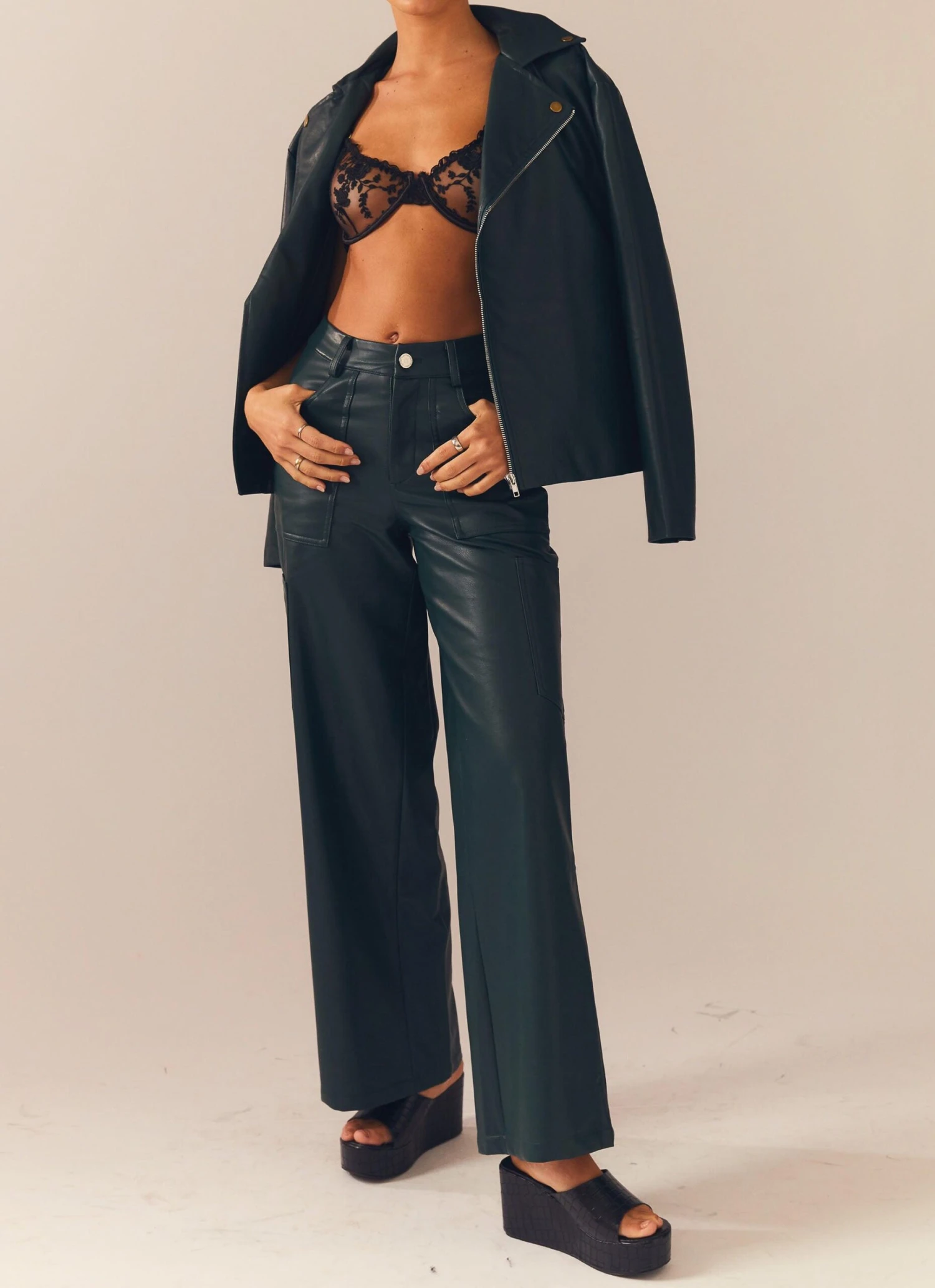 In My Natural Element PU Pants - Dark Forest 5 In My Natural Element PU Pants - Dark Forest - Image 5