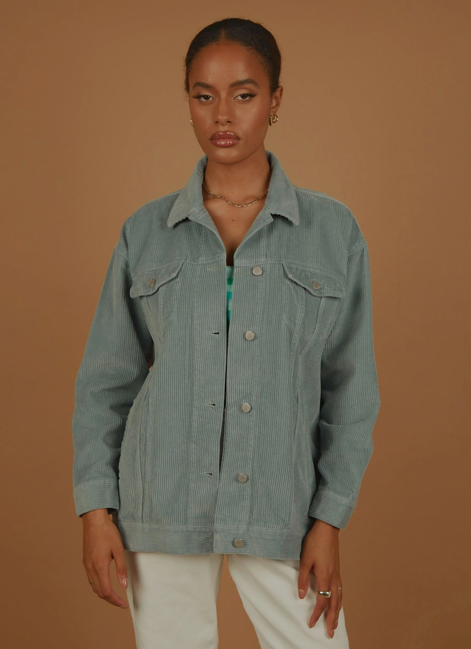 Binx Longline Cord Jacket - Marine 5 Binx Longline Cord Jacket - Marine - Image 5