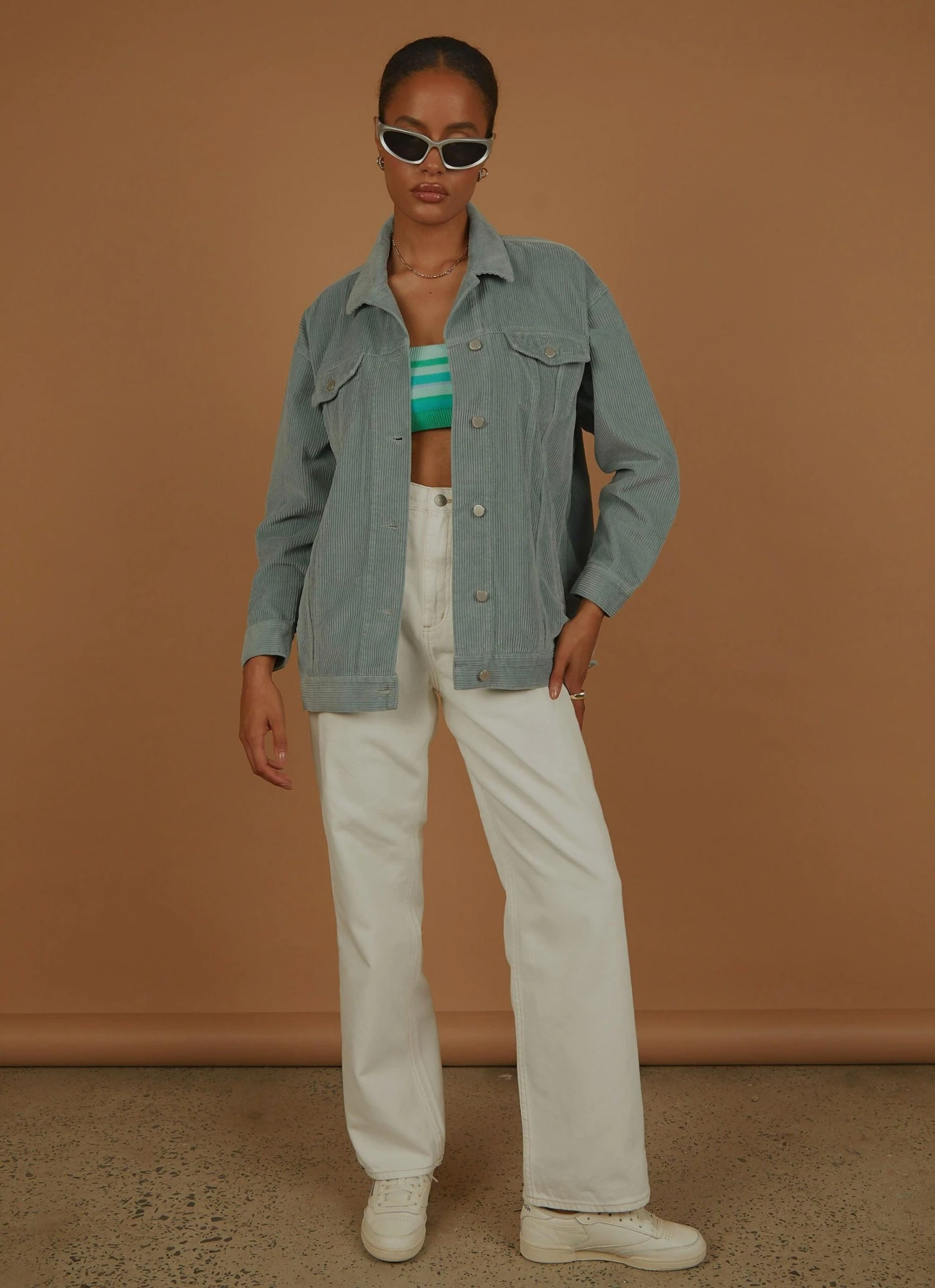 Binx Longline Cord Jacket - Marine 3 Binx Longline Cord Jacket - Marine - Image 3