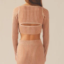 Aubrey Two-Tone Rib Top - Terracotta -Outfityo Sales c0175334d0f4434ab867a6916c49d88e