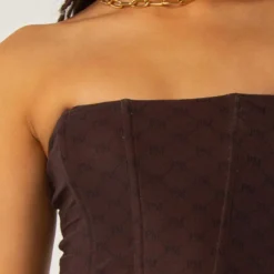 Abbie Bustier - Chocolate Monogram -Outfityo Sales c09a981534f443cea36402d995e102cb