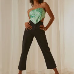 Afends Shelby Organic Denim Floral Jean - Washed Black