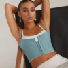 Fusion Crop Top - Antiqued Aqua