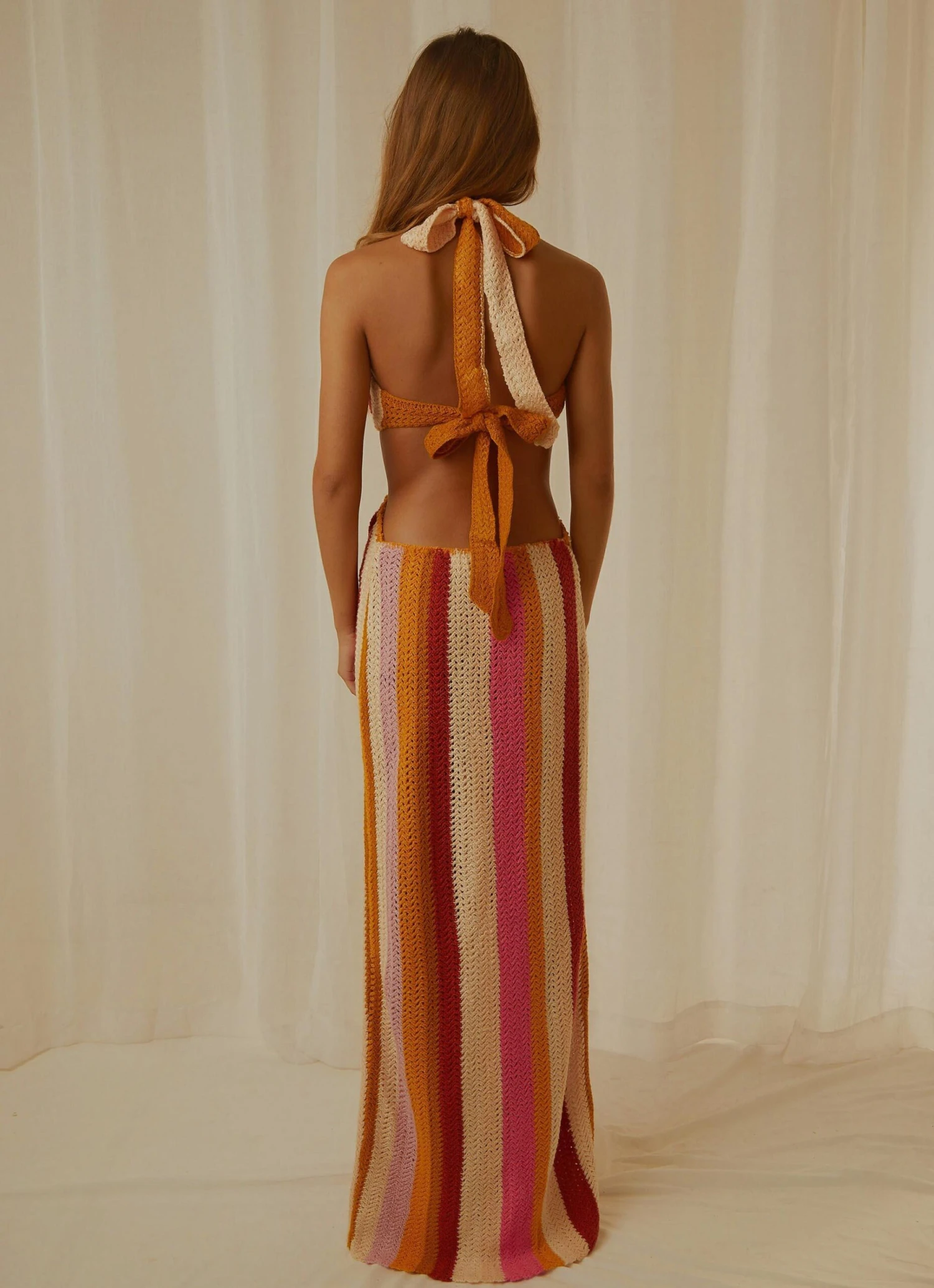 Haven Crochet Maxi Dress - Sunset Stripe 6 Haven Crochet Maxi Dress - Sunset Stripe - Image 6
