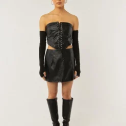 Night Turns Into Morning PU Bustier - Black PU -Outfityo Sales cc106c6ff74e4f7b80dafcaf4a52b610