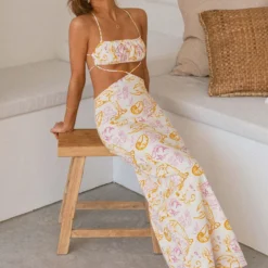 Limonada Linen Maxi Dress - Oceanus