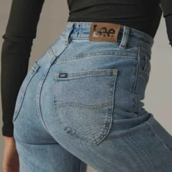 Lee Hourglass High Moms Jean - Bias Blue