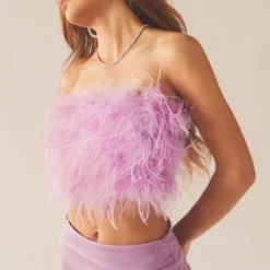 The Night Is Ours Feather Crop - Lilac Love