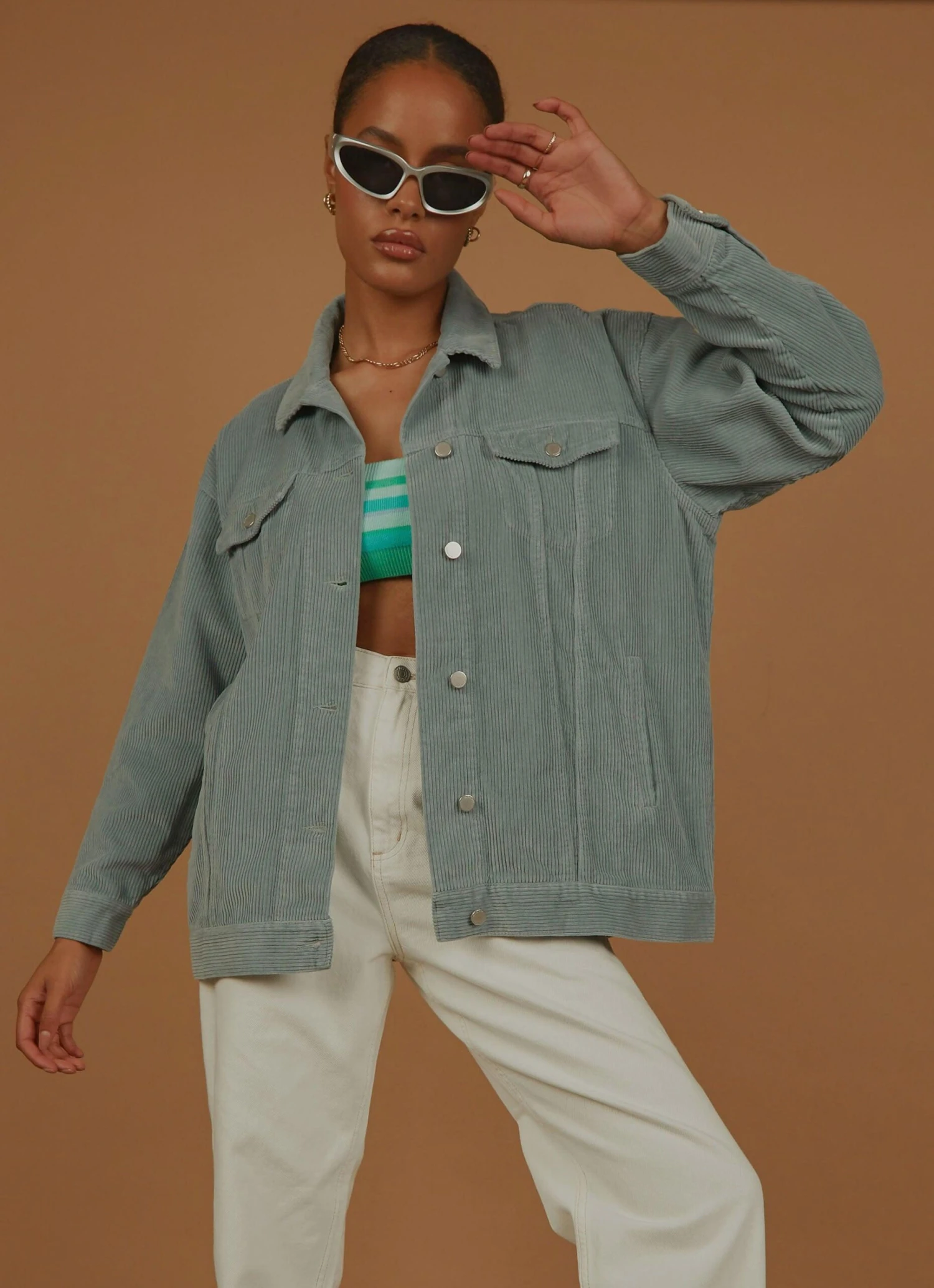 Binx Longline Cord Jacket - Marine 1 Binx Longline Cord Jacket - Marine