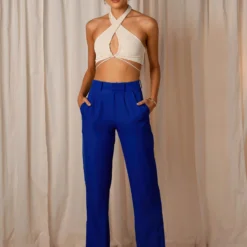 Set The Tone Suit Pants - Cobalt