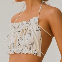 Mercato Linen Crop Top - Aperitivo -Outfityo Sales e41cadf8ab5c4fd488f143f55968674b