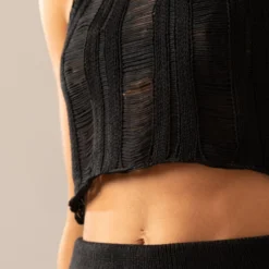 Perri Ladder Knit Tank - Black -Outfityo Sales e8eeb939f37c4223897222b5292f203d