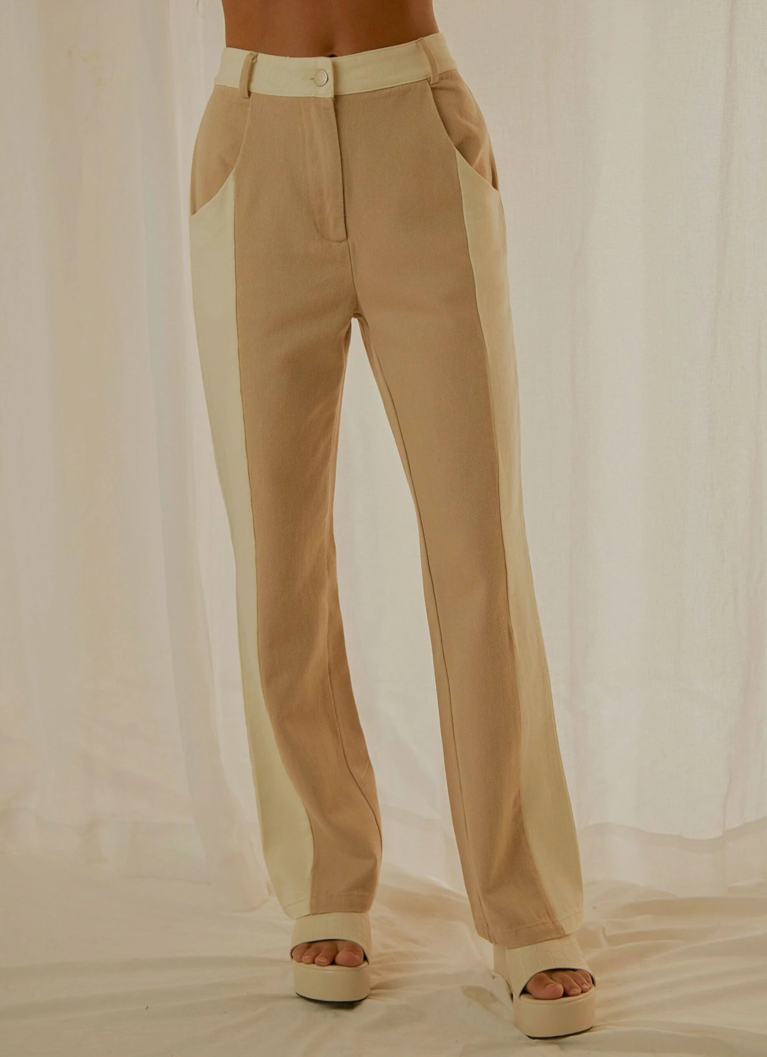 Rhye Contrast Pants - Nude 3 Rhye Contrast Pants - Nude - Image 3