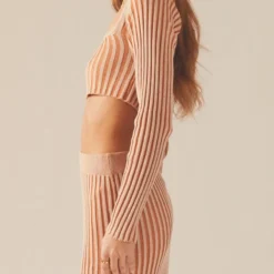 Aubrey Two-Tone Rib Top - Terracotta -Outfityo Sales ef064c30d67c42bc9f28b9fe1b7eb8cb