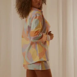 Emme Linen Shirt - Pastel Wave -Outfityo Sales f3873630bed74b5ab696cc4418f1d846