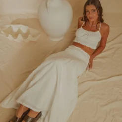 Lost Palms Maxi Skirt - White -Outfityo Sales f927b5a350374ee78afe011c9e6da8f5 scaled