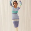 Love Ride Crochet Maxi Dress - Ocean Stripe