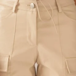 Walk On The Wild Side PU Cargo Pants - Stone -Outfityo Sales fd2e78aad9744abda696469c61d41e88